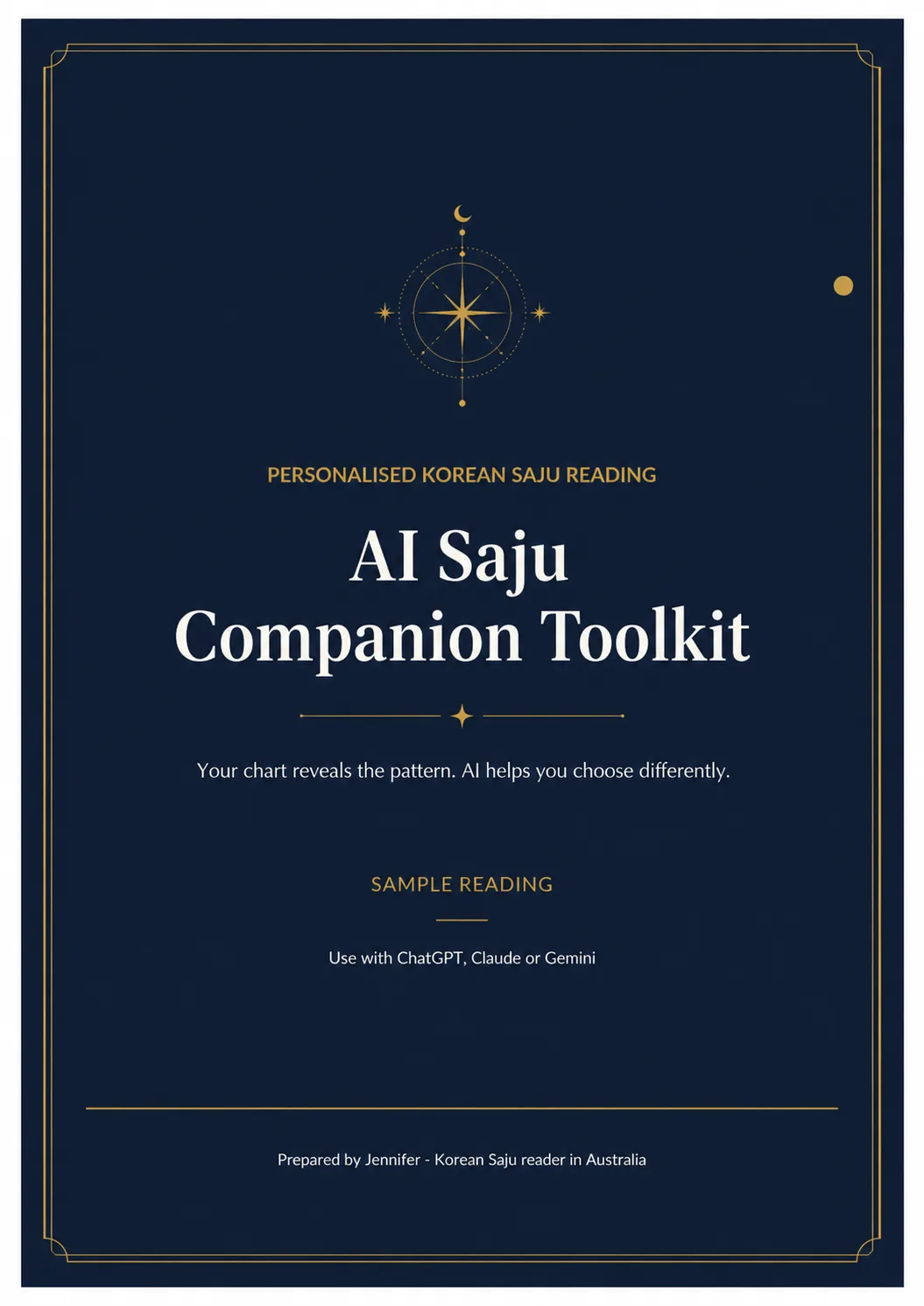 Anonymised AI Saju Companion Toolkit cover sample — page 1 of 9