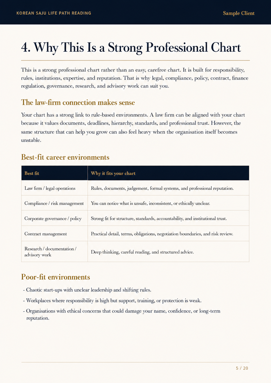 Sample Korean Saju report page 5 of 20