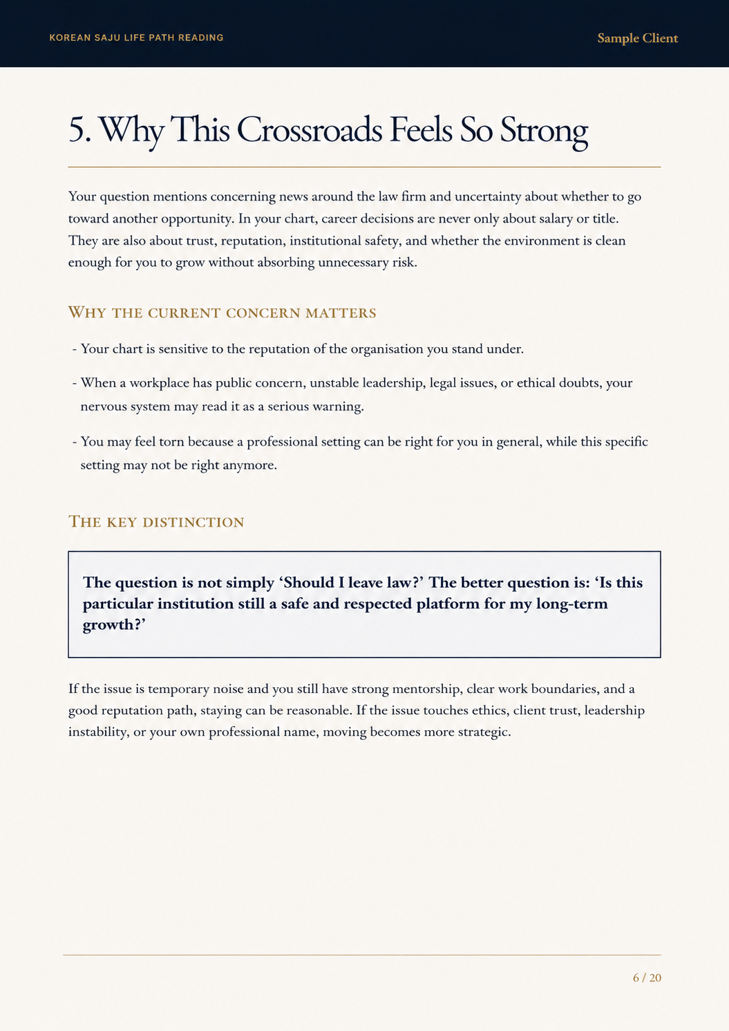 Sample Korean Saju report page 6 of 20